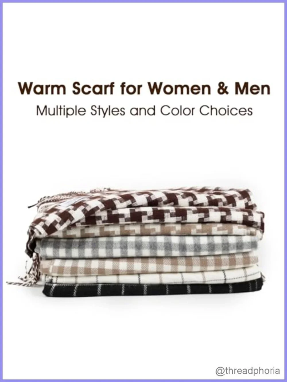 Women's Winter Scarf Classic Plaid Tassel Large Shawl Wrap
